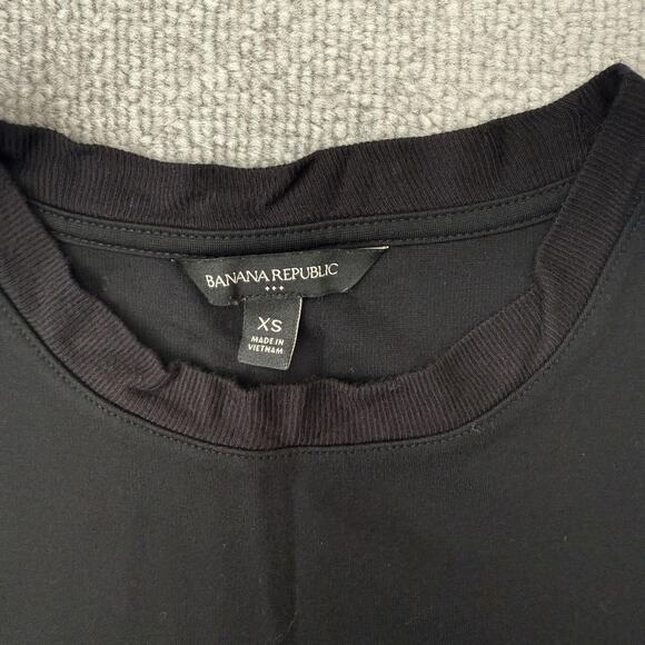 Banana Republic Shirt Womens XS Black Sleeveless Tank Top Stretch Knit Crewneck - Picture 2 of 6